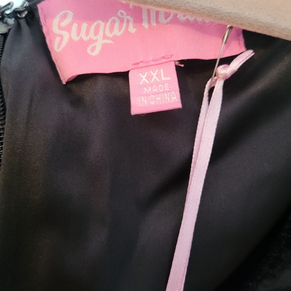 Sugar Thrillz Your Everything Velvet Puff Sleeve Dress - Picture 5 of 5